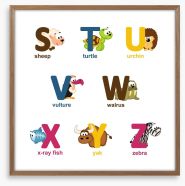 Alphabet animals - S to Z Framed Art Print 59609581