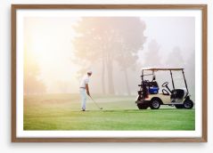 Golfer in the mist Framed Art Print 60008678
