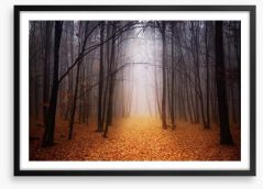 Golden foggy forest Framed Art Print 60105521