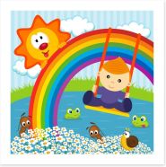 On the rainbow swing Art Print 60211399