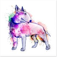 Bull terrier splash Art Print 60230557