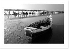 Boat by the jetty Art Print 60343166