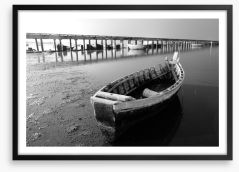 Boat by the jetty Framed Art Print 60343166