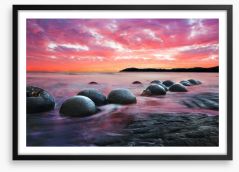 Moeraki boulders at dusk Framed Art Print 60516353