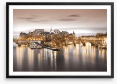 Twinkling dawn across the Seine Framed Art Print 60538611