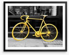 The yellow bike Framed Art Print 60757884