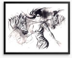 The zebra dance Framed Art Print 60848904