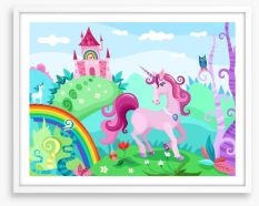 Springtime unicorn Framed Art Print 60892956