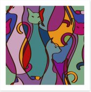 Cubism cats Art Print 60905189
