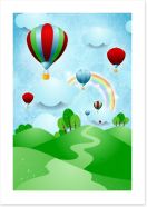 Hot air balloon race Art Print 61115386