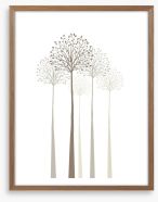 Elegant trees on white Framed Art Print 61121269