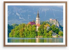Lake Bled castle Framed Art Print 61204044