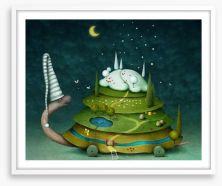 Sleeping fairy turtle Framed Art Print 61257201