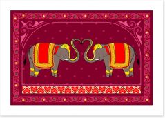 Festive Indian elephants Art Print 61428622