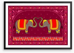 Festive Indian elephants Framed Art Print 61428622
