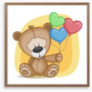 Bear with heart balloons Framed Art Print 61469033