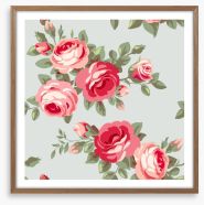 Vintage style rose wallpaper Framed Art Print 61624551