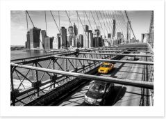 Brooklyn Bridge taxi Art Print 61714883