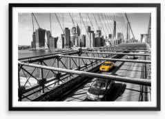 Brooklyn Bridge taxi Framed Art Print 61714883