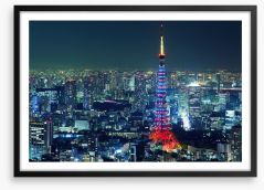 Tokyo city illuminated Framed Art Print 62161168