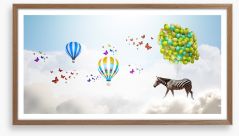 Zebra and balloons Framed Art Print 62351196