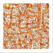 Marble orange mosaic Art Print 62411100