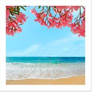 Oleanders on the beach Art Print 62577159