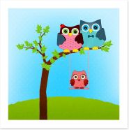 Baby owl swing Art Print 62719334