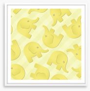 Yellow elephants Framed Art Print 62807313