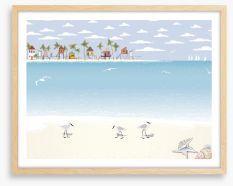 Gulls on the beach Framed Art Print 62903893