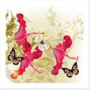 Hibiscus and butterflies Art Print 62913517