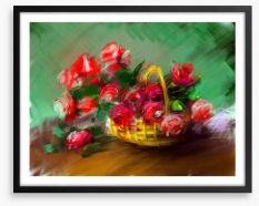 Basket of roses Framed Art Print 62921723
