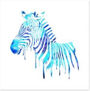 Dripping zebra blue Art Print 62934266