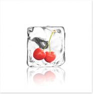Cherry in ice Art Print 63057916