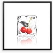 Cherry in ice Framed Art Print 63057916