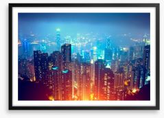 Hong Kong city lights Framed Art Print 63152222