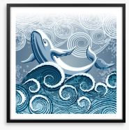 Dancing whale Framed Art Print 63312202
