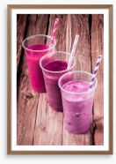 Pink berry smoothie Framed Art Print 63317051