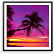 Purple sky palm Framed Art Print 63423132