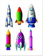 Rockets and Robots Art Print 63441239