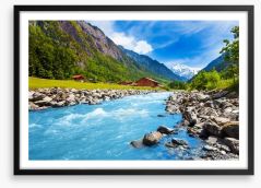 Swiss mountain stream Framed Art Print 63529854