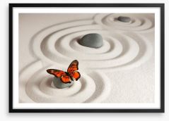 Zen stones with butterfly Framed Art Print 63675122