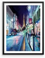 Rainy night in Paris Framed Art Print 63801695