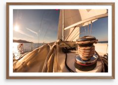 Sailing at sunset Framed Art Print 64055516