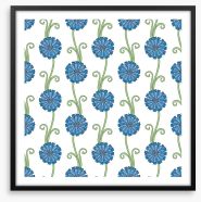 Blue flower stems Framed Art Print 64096758
