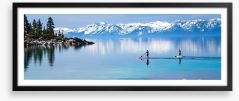 Lake Tahoe paddle boarding Framed Art Print 64160847
