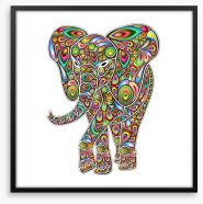 Psychedelic elephant Framed Art Print 64185563