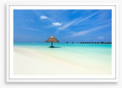 Tropical beach in the Maldives Framed Art Print 64278741