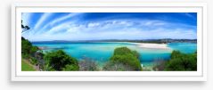 Blue bay panorama Framed Art Print 6441122