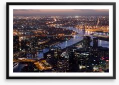 Aerial view of Melbourne Framed Art Print 64532620